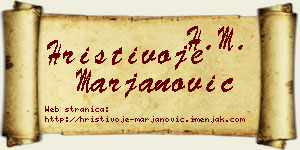 Hristivoje Marjanović vizit kartica